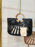Ladies Hollow Out Design With Wooden Handle and Shoulder Bag